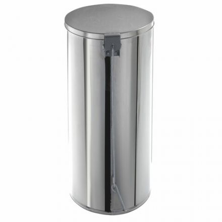 Урна для мусора с педалью 50 литров, УСИЛЕННОЕ, кольцо под мешок, хром, нержавеющая сталь, ТИТАН Урна для мусора с педалью 50 литров, УСИЛЕННОЕ, кольцо под мешок, хром, нержавеющая сталь, ТИТАН