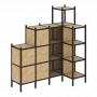 Loft Угловой внутренний стеллаж наборный VR.L-48 Тиквуд светлый/Чёрный металл 1694*862*1869