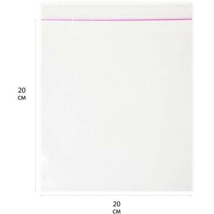 Пакет БОПП 200х200мм+40 клапан со скотчем 25мкм с перфорацией 100шт/уп