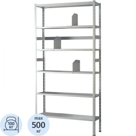 Стеллаж металлический ПРАКТИК MS 6 полок 1000х300х2200 Стеллаж металлический ПРАКТИК MS 6 полок 1000х300х2200