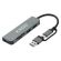 USB-хаб KG-089, Type-C 3.2 + адаптер USB-A 3.2, высокоскоростной, 5в1, 1хUSB-A 3.2, 2xUSB-A 2.0, 2xSD/TF 2.0, 135 мм, серый, KAIGO, 355067
