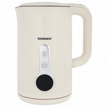 Чайник с терморегулятором и дисплеем, ДВОЙНЫЕ СТЕНКИ, SONNEN KT-8721, 1,7 л, 2200 Вт, бежевый, 454688 Чайник с терморегулятором и дисплеем, ДВОЙНЫЕ СТЕНКИ, SONNEN KT-8721, 1,7 л, 2200 Вт, бежевый, 454688