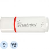 Флеш-память SmartBuy Crown 16 Gb USB 2.0 белая