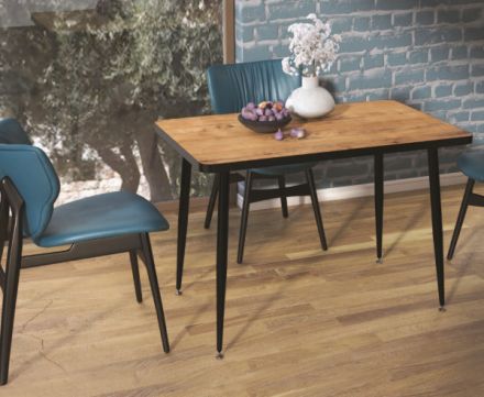 Стол обеденный "Бунратти" 120*80, ЛДСП 22мм+пластик, Дуб , опоры металл Стол обеденный "Бунратти" 120*80, ЛДСП 22мм+пластик, Дуб , опоры металл