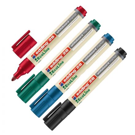 Набор маркеров для белых досок EDDING 28 Ecoline, 1,5-3 мм, 4 цв. карт кор Набор маркеров для белых досок EDDING 28 Ecoline, 1,5-3 мм, 4 цв. карт кор