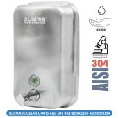 Дозатор для жидкого мыла LAIMA PROFESSIONAL INOX (гарантия 3 года), 1 л, нержавеющая сталь, матовый, 605395