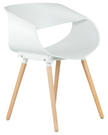 Стул обеденный DOBRIN ALIEN, ножки светлый бук, цвет белый (W-02) Стул обеденный DOBRIN ALIEN, ножки светлый бук, цвет белый (W-02)