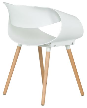 Стул обеденный DOBRIN ALIEN, ножки светлый бук, цвет белый (W-02) Стул обеденный DOBRIN ALIEN, ножки светлый бук, цвет белый (W-02)