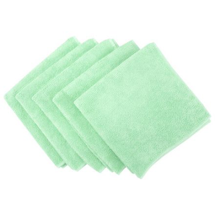 Салфетки VILEDA PROFESSIONAL "МикроТафф Плюс" КОМПЛЕКТ 5 шт., микрофибра, зеленый, 38х38 см, 174203