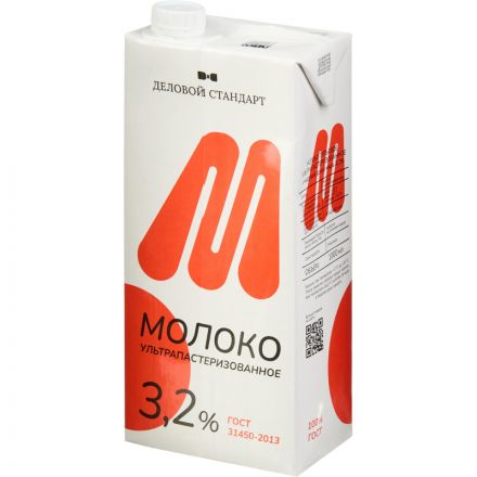 Молоко Деловой стандарт УТП 3,2% 1л