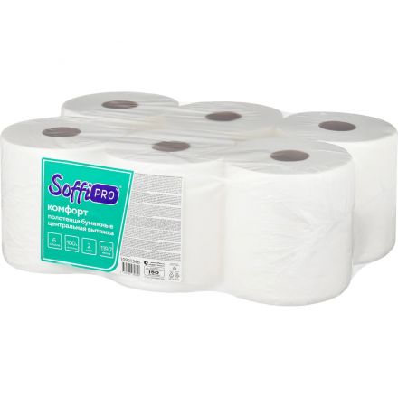 Полотенца бумажные д/дисп SoffiPRO Комф 2сл ЦВ бел120м 6рул/уп_10901546_СПБ Полотенца бумажные д/дисп SoffiPRO Комф 2сл ЦВ бел120м 6рул/уп_10901546_СПБ