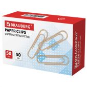 Скрепки большие 50 мм, BRAUBERG, золотистые, 50 шт., в картонной коробке, 270447 Скрепки большие 50 мм, BRAUBERG, золотистые, 50 шт., в картонной коробке, 270447