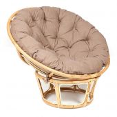 Кресло "PAPASAN ECO"  P115-1/SP STD / c подушкой, ремешками /, Natural (натуральный), экошерсть Коричневый, 1811-5