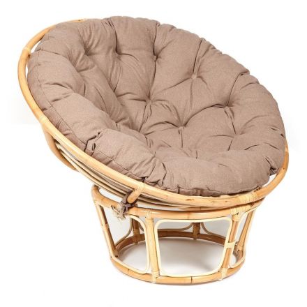 Кресло "PAPASAN ECO" P115-1/SP STD / c подушкой, ремешками /, Natural (натуральный), экошерсть Коричневый, 1811-5 Кресло "PAPASAN ECO" P115-1/SP STD / c подушкой, ремешками /, Natural (натуральный), экошерсть Коричневый, 1811-5