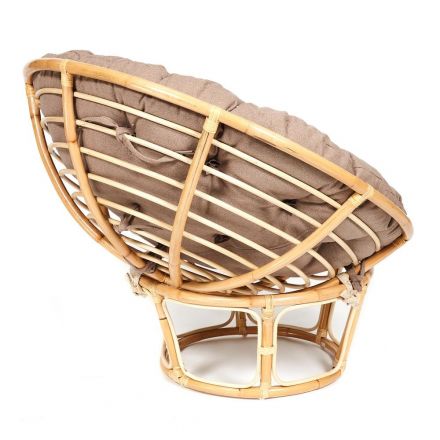 Кресло "PAPASAN ECO" P115-1/SP STD / c подушкой, ремешками /, Natural (натуральный), экошерсть Коричневый, 1811-5 Кресло "PAPASAN ECO" P115-1/SP STD / c подушкой, ремешками /, Natural (натуральный), экошерсть Коричневый, 1811-5