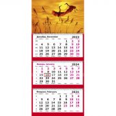 Календарь настенный 3-х блочный 2024, 305х697, Журавли, 3 спир,80г/м2