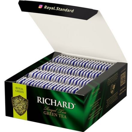 Чай RICHARD "Royal Green" зеленый, 100 пакетиков по 2 г, 610150 Чай RICHARD "Royal Green" зеленый, 100 пакетиков по 2 г, 610150