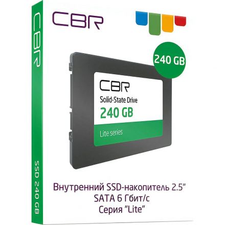 SSD накопитель CBR Lite 240GB, 2.5, SATA, 3D TLC NAND(SSD-240GB-2.5-LT22)