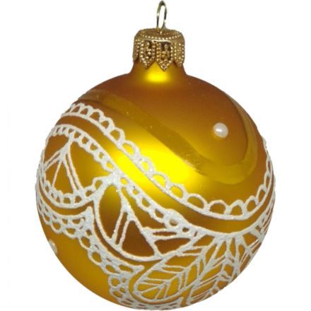 Шар Морозное кружево, 85 мм., в подарочной упаковке КУ-85-194102