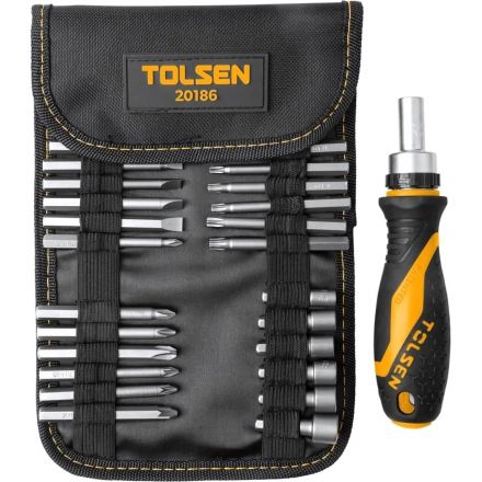 Набор бит 1/4, PH, PZ, Hex, Torx, Slotted, 26 предметов TOLSEN TT20186 Набор бит 1/4, PH, PZ, Hex, Torx, Slotted, 26 предметов TOLSEN TT20186