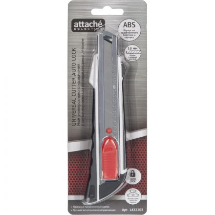 Нож универсальный Attache Selection 18мм,метал.напр.,пласт.корпус,Auto lock