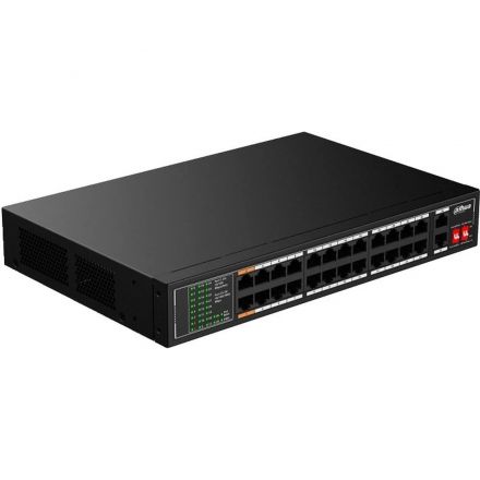 Коммутатор DAHUA (DH-SF1026LP) 24xRJ45 100Mb PoE, 2xRJ45 1Gb