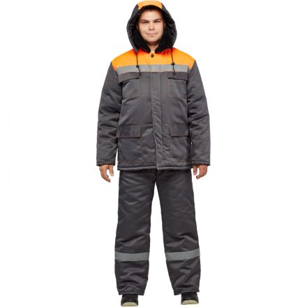 Костюм рабочий зимний з35-КПК серый/оранжевый (р.64-66) 170-176 Костюм рабочий зимний з35-КПК серый/оранжевый (р.64-66) 170-176