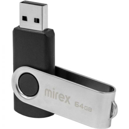 Флеш-память Mirex USB SWIVEL BLACK 64Gb (13600-FMURUS64 ) Флеш-память Mirex USB SWIVEL BLACK 64Gb (13600-FMURUS64 )