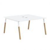 Стол FWST 1313 Белый премиум/Белый-Бук 1380х1370х733 FORTA