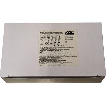 Игла Губера прямая HS 2038 20G (0,9х38 мм) KDL 10шт/уп Игла Губера прямая HS 2038 20G (0,9х38 мм) KDL 10шт/уп