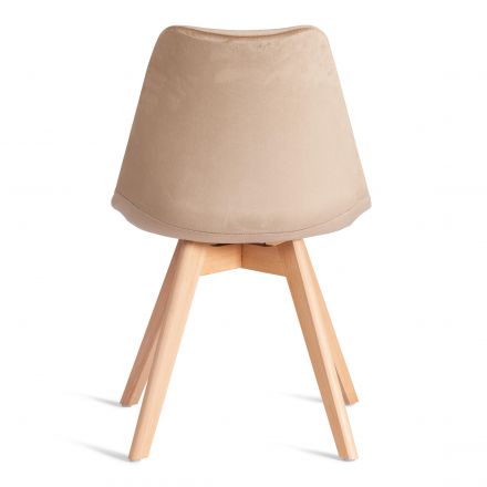 Стул Tetchair TULIP SOFT (mod. 053V) дерево/пластик/вельвет, 49,5 x 54,5 x 84 см, Бежевый (HLR 12)/натуральный Стул Tetchair TULIP SOFT (mod. 053V) дерево/пластик/вельвет, 49,5 x 54,5 x 84 см, Бежевый (HLR 12)/натуральный