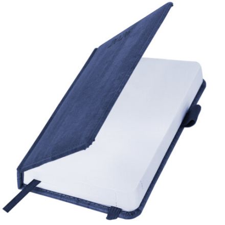 Ежедневник датированный 2026 МАЛЫЙ ФОРМАТ 100х150 мм, А6, BRAUBERG "Wood", под кожу, синий, 117264