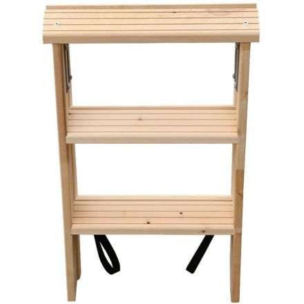 Стремянка деревянная двусторонняя с широкими ступенями 2х3 ступеней