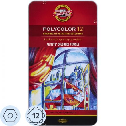 Карандаши цветные худож. POLYCOLOR 3822 12цв/наб мет.кор. 3822012002PL Карандаши цветные худож. POLYCOLOR 3822 12цв/наб мет.кор. 3822012002PL