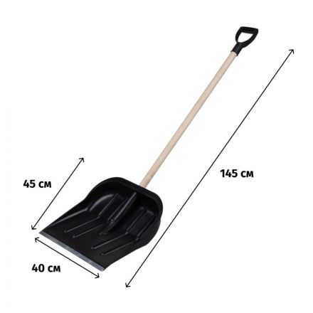 Лопата снеговая РусТрейд Зима №3 ал планкой дер черен v-об ручка зи-00412 Лопата снеговая РусТрейд Зима №3 ал планкой дер черен v-об ручка зи-00412