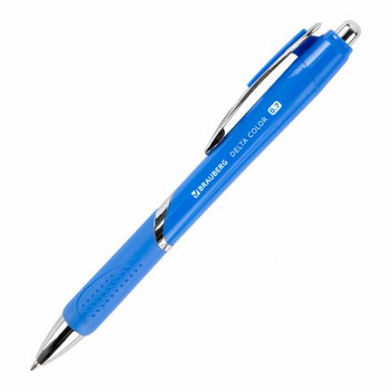 Ручка шариковая автоматическая с грипом BRAUBERG DELTA COLOR, СИНЯЯ, ассорти, узел 0,7 мм, линия письма 0,35 мм, 144202 Ручка шариковая автоматическая с грипом BRAUBERG DELTA COLOR, СИНЯЯ, ассорти, узел 0,7 мм, линия письма 0,35 мм, 144202