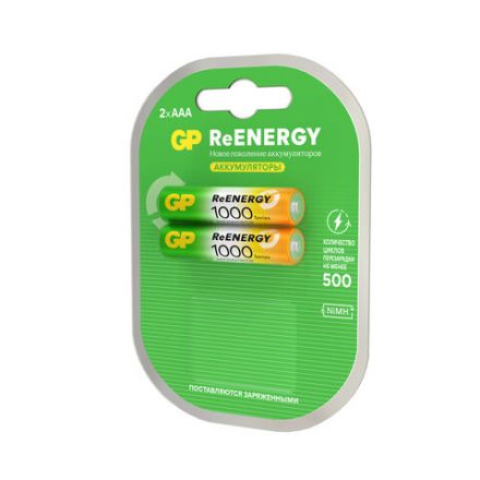 Батарейки аккумуляторные GP ReEnergy Ni-Mh мизинчиковые КОМПЛЕКТ 2 шт., ААА (HR03), 950 mAh, 100AAAHCRGY, 100AAAHCRGY-2CR Батарейки аккумуляторные GP ReEnergy Ni-Mh мизинчиковые КОМПЛЕКТ 2 шт., ААА (HR03), 950 mAh, 100AAAHCRGY, 100AAAHCRGY-2CR