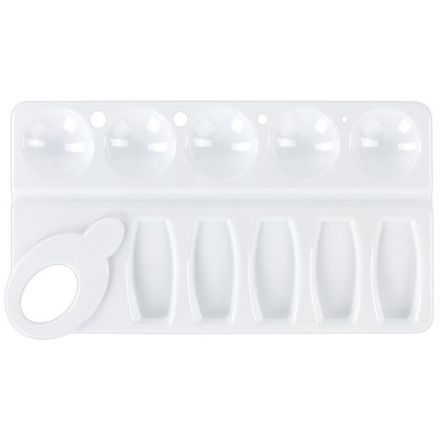 Палитра для рисования ПИФАГОР белая, пластиковая, прямоугольная, 10 ячеек, 227809 Палитра для рисования ПИФАГОР белая, пластиковая, прямоугольная, 10 ячеек, 227809