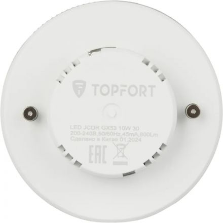 Лампа светодиодная Topfort GX53 10W 3000K Лампа светодиодная Topfort GX53 10W 3000K