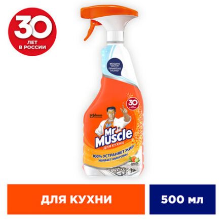 Средство для кухни 500 мл, МИСТЕР МУСКУЛ "Энергия цитруса", распылитель, 317159 Средство для кухни 500 мл, МИСТЕР МУСКУЛ "Энергия цитруса", распылитель, 317159