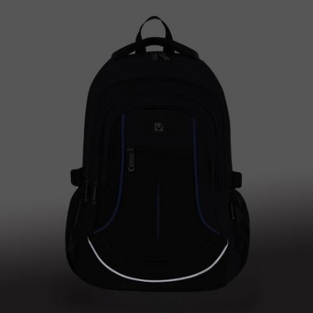 Рюкзак BRAUBERG HIGH SCHOOL универсальный, 3 отделения, "Выбор", черный/синий, 46х31х18 см, 271652