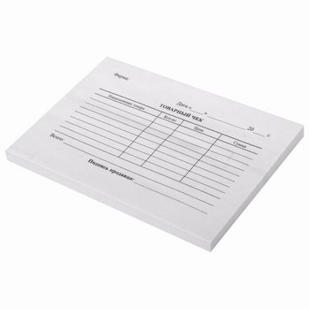 Бланк бухгалтерский, офсет, "Товарный чек", А6 (98х136 мм), СПАЙКА 100 шт., STAFF, 130136