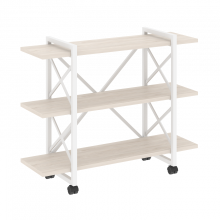 Loft Стеллаж на колесных опорах-3 полки VR.L-MST.K-3.8V Денвер светлый/Белый металл 1200*400*968