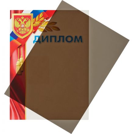 Обложки для переплета пластиковые Promega office A4 200 мкм дымчатые (100 штук в упаковке)