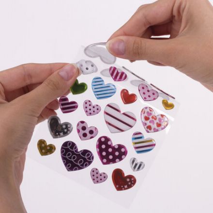 Наклейки объемные "Сердца", многоразовые, 10х15 см, ЮНЛАНДИЯ, 661832 Наклейки объемные "Сердца", многоразовые, 10х15 см, ЮНЛАНДИЯ, 661832