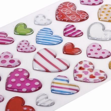 Наклейки объемные "Сердца", многоразовые, 10х15 см, ЮНЛАНДИЯ, 661832 Наклейки объемные "Сердца", многоразовые, 10х15 см, ЮНЛАНДИЯ, 661832