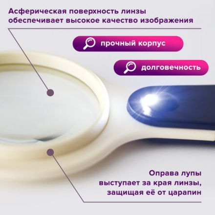 Лупа просмотровая STAFF "Manager", С ПОДСВЕТКОЙ, диаметр 50 мм, увеличение 5, корпус сине-бежевый, 454125 Лупа просмотровая STAFF "Manager", С ПОДСВЕТКОЙ, диаметр 50 мм, увеличение 5, корпус сине-бежевый, 454125