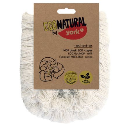 Насадка МОП плоская 42х10 см из хлопка, плотный ворс, для швабры "Natural", YORK, 81680 Насадка МОП плоская 42х10 см из хлопка, плотный ворс, для швабры "Natural", YORK, 81680