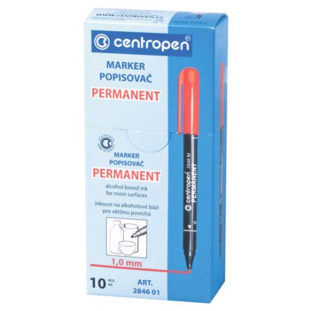 Маркер перманентный CENTROPEN 2846, ЧЕРНЫЙ, тонкий наконечник, 1 мм, 6 2846 9412 Маркер перманентный CENTROPEN 2846, ЧЕРНЫЙ, тонкий наконечник, 1 мм, 6 2846 9412