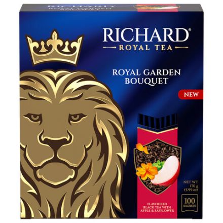 Чай RICHARD "Royal Garden Bouquet" черный с яблоком и мятой, 100 пакетиков по 1,7 г, 102737 Чай RICHARD "Royal Garden Bouquet" черный с яблоком и мятой, 100 пакетиков по 1,7 г, 102737